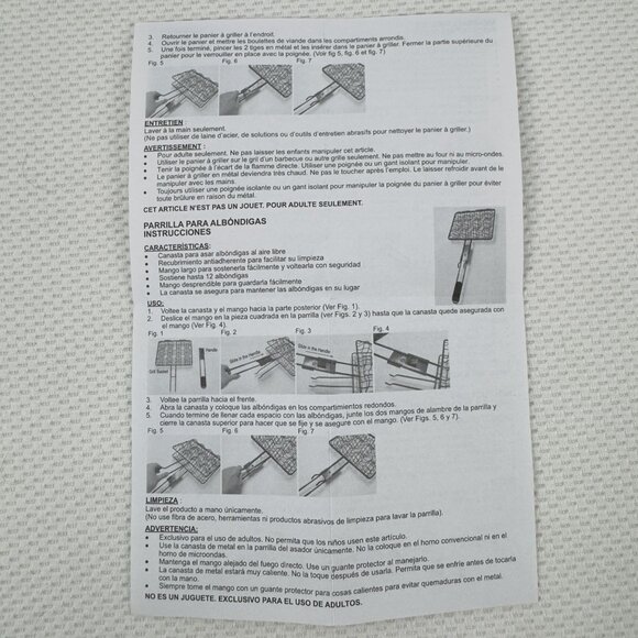 Metal Meatball Grilling Basket BBQ Basket Locking Handle Non-Stick Holds 12 Avon - Picture 9 of 15